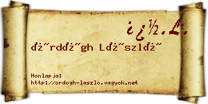 Ördögh László névjegykártya